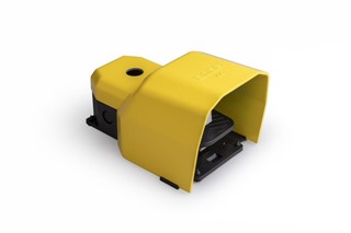 PDK Serisi Metal Korumalı 2*(1NO+1NC) Taşıma Kol Delikli İki Kademeli Tekli Sarı Plastik Pedal